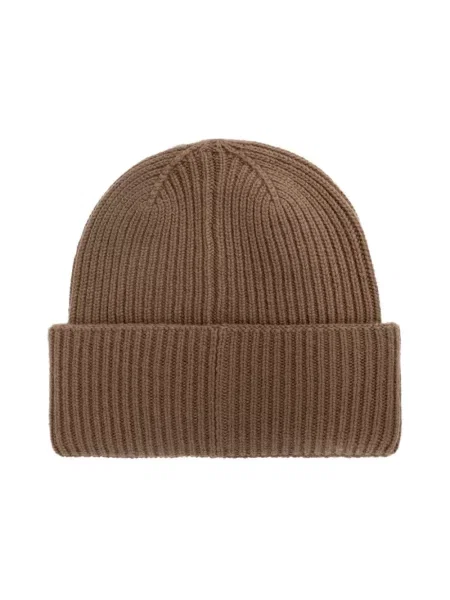 Lniana czapka Max Mara brązowa