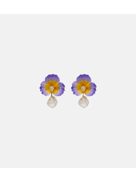 Cercei Jennifer Behr cu model floral violet