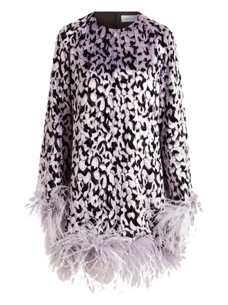 Rochie mini 16arlington cu pene de costum violet