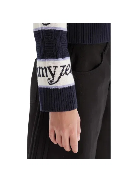 Tommy Jeans Sveter Tmavomodrá čierna