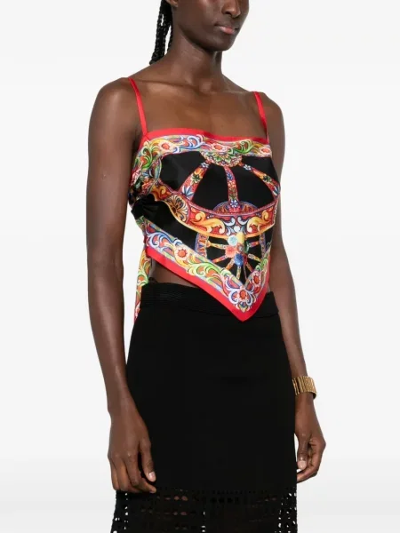 Top Dolce & Gabbana de mătase cu imagine negru