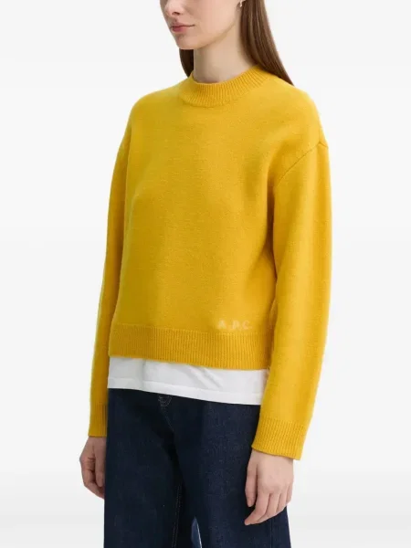 Pulover A.p.c. cu autograf galben