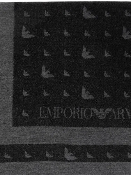 Fular Emporio Armani cu franjuri gri