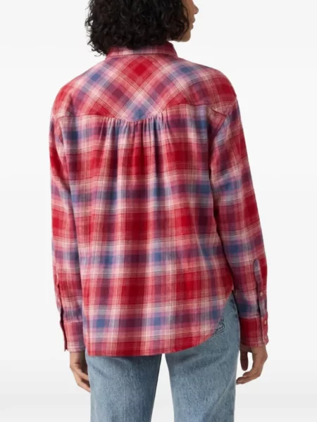 Decupat geacă cămașă Levi's® în carouri de flanelă roșu