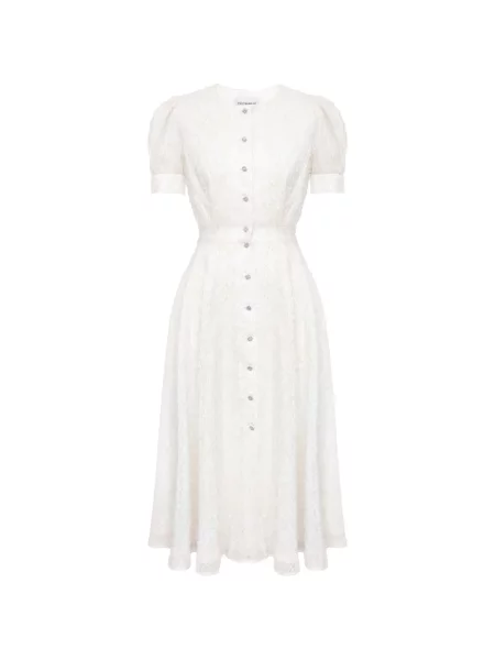 Rochie midi Post Meridiem până la genunchi de costum alb