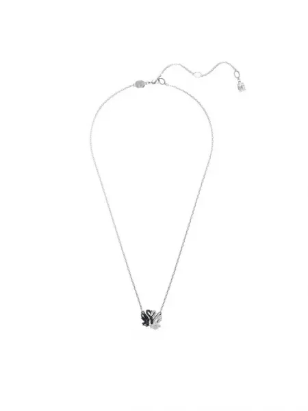 Swarovski Řetízek Swan černá / stříbrná bílá