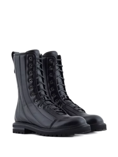 Botine Giorgio Armani cu șireturi din dantelă negru