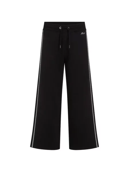 Pantaloni Karl Lagerfeld cu perle alergare negru