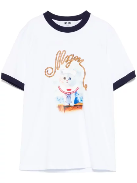 Tricou Msgm cu imagine alb