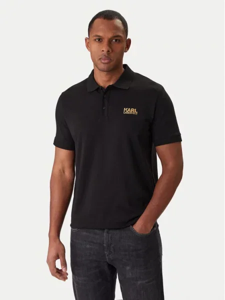 Polo majica Karl Lagerfeld crna