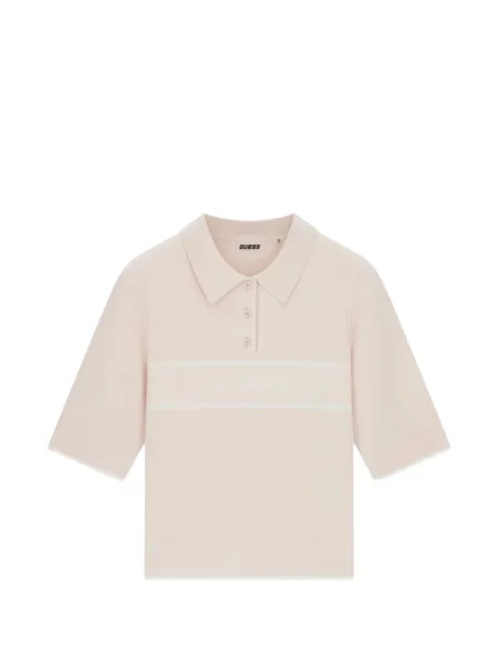 Плетена поло тениска Guess с автограф