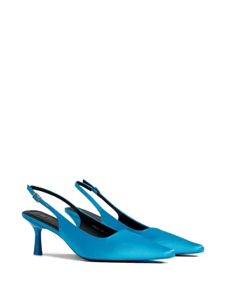 Pantofi cu toc 12 Storeez de mătase slingback albastru