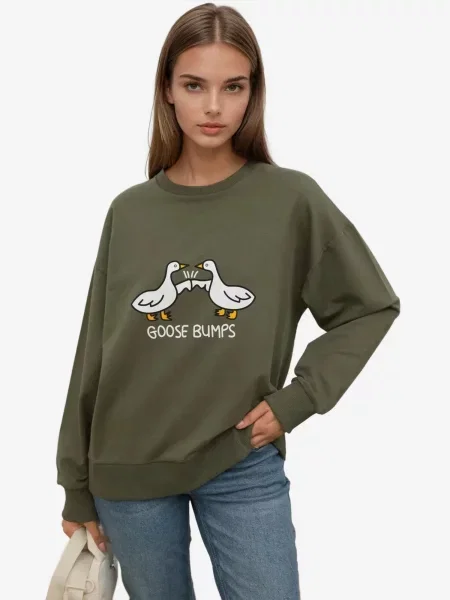 Hiccup Mikina khaki bílá