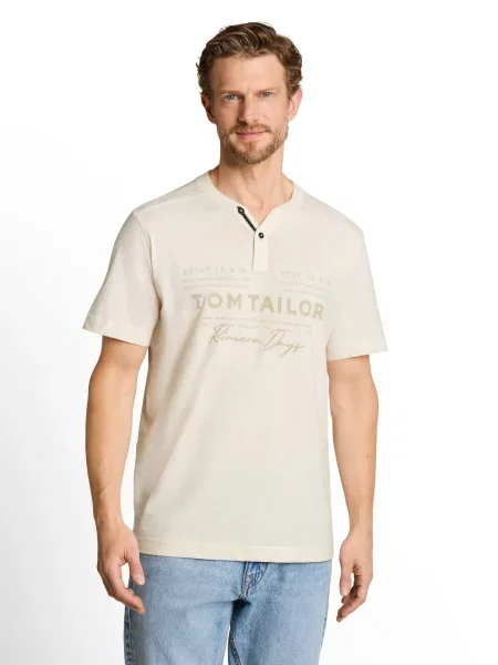 TOM TAILOR Tricou brocart alb