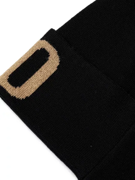 Căciulă Moschino tricotate cu autograf negru