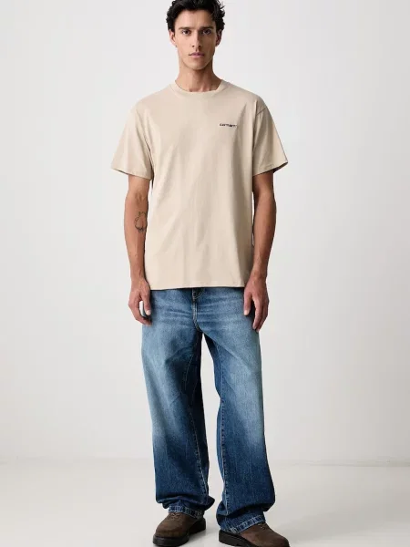 Haftowana koszulka Carhartt Wip beżowa