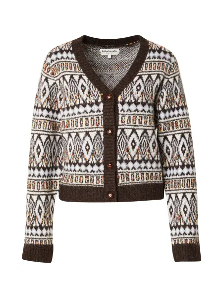 Lollys Laundry Kardigan Saxo svijetloplava / tamno smeđa / narančasta bijela