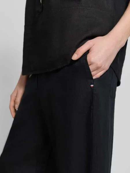 Spodnie Tommy Hilfiger Ess Linen Pull On Pants Black M czarne