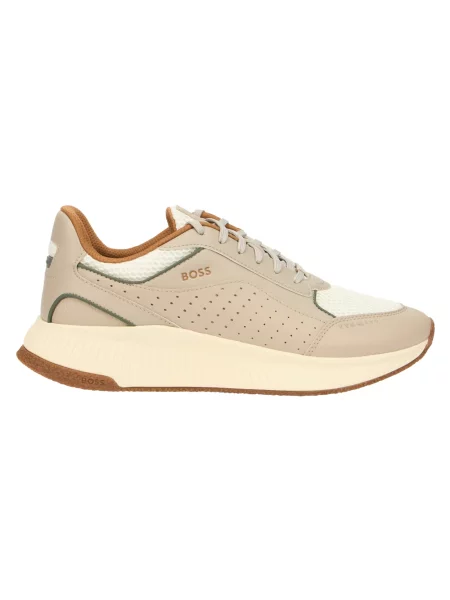 Sneakersy Boss skórzane beżowe