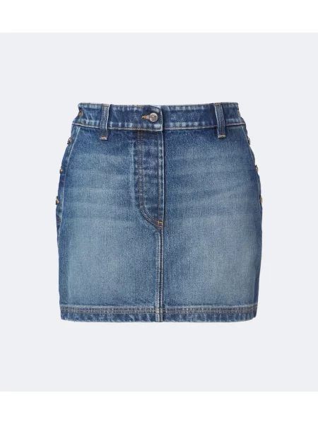 Fustă din denim Versace albastru