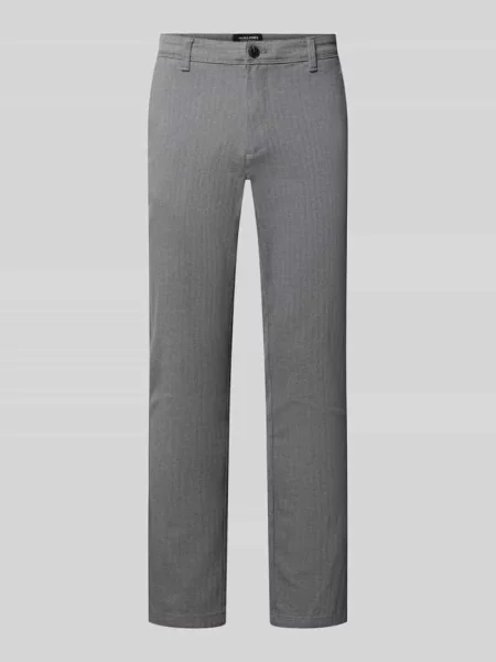 Spodnie materiałowe o kroju slim fit z zapięciem na guzik i błyskawiczny model MARCO' Jack & Jones
