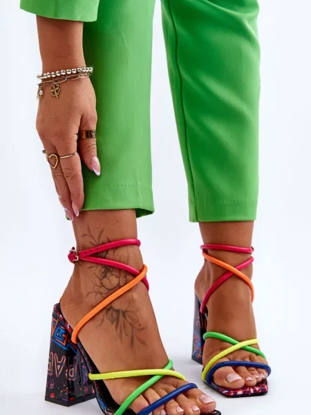 Сандали Boto с висок ток бяло