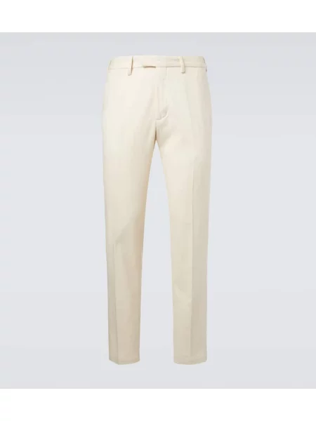 Pantaloni chino Thom Sweeney din țesătură twill alb
