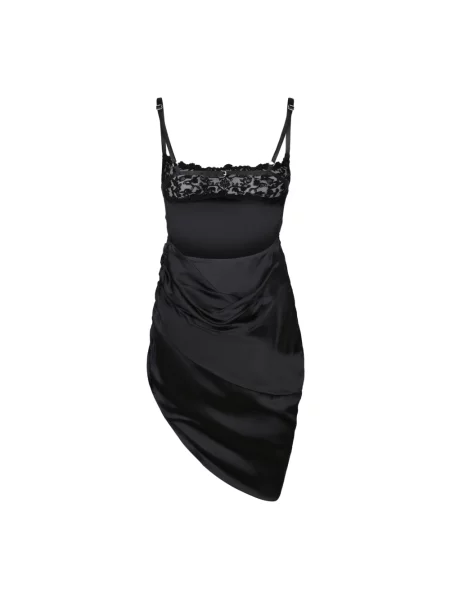 Satynowa sukienka Jacquemus czarna