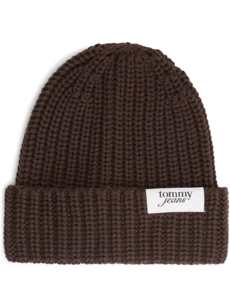 Tommy Jeans Căciulă ciocolatiu / alb maro