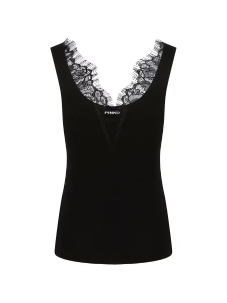 Top Pinko din dantelă negru