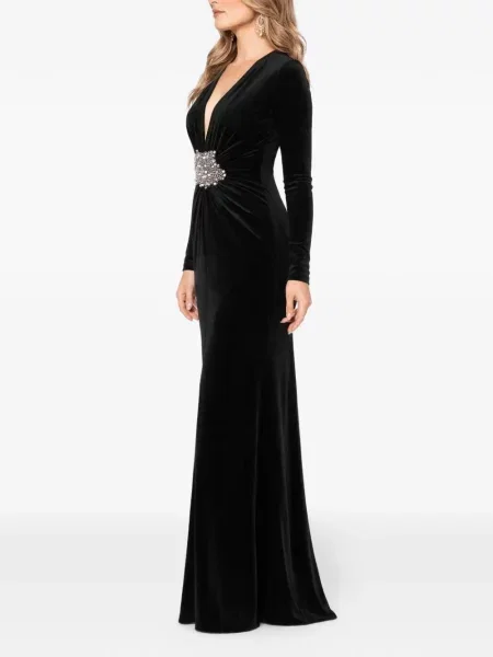 Rochie maxi Roserry de catifea negru