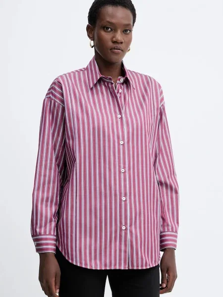 Simona Corsellini cămașă din cu guler clasic relaxed bordo