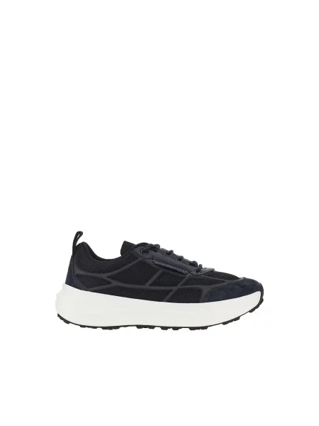 Sneakersy Emporio Armani zamszowe z siateczki niebieskie