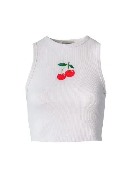 Pineapples Don't Have Sleeves Top Cherry On Top Tank' bijela