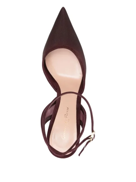 Pantofi cu toc Gianvito Rossi din piele de căprioară roșu