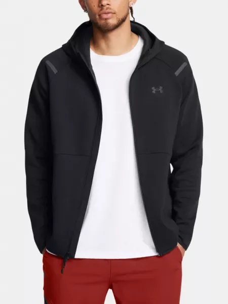 Férfi Under Armour Unstoppable Fleece Full Zip HD pulóver fekete/fekete. Méret: XL fekete