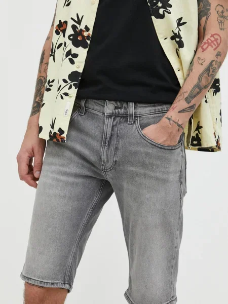 Tommy Jeans farmer rövidnadrág Ronnie férfi szürke