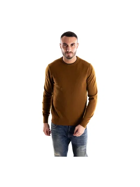 Sweter Paolo Pecora wełniany brązowy