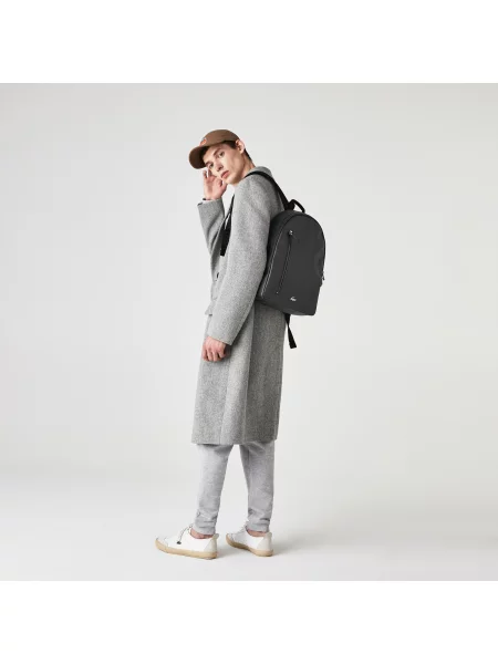 Шкіряна сумка Lacoste чорна