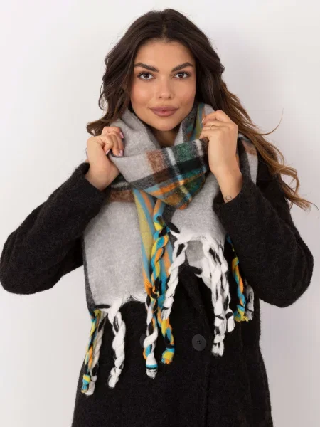 Fular Fashionhunters cu franjuri gri