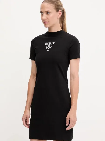 Sukienka GUESS Colette Jersey Dress Black/ Salt Multi M czarna