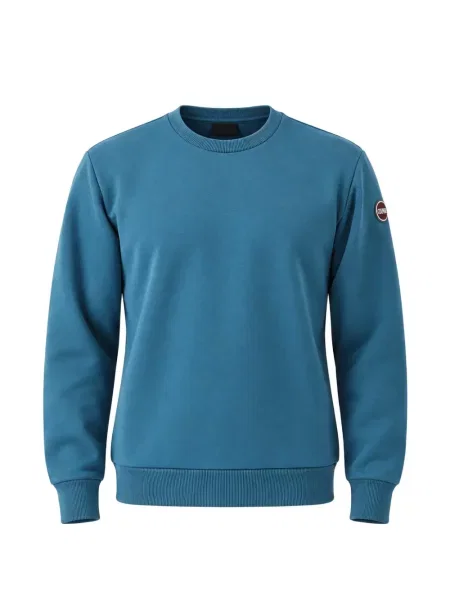 Hanorac crewneck Colmar cu decolteu rotund cu autograf albastru