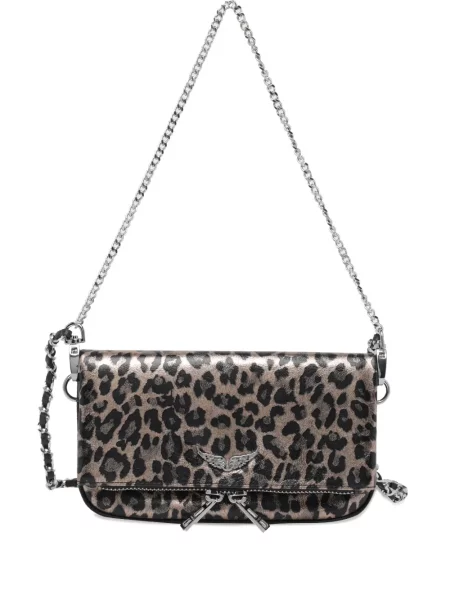 Geantă Zadig&voltaire cu model leopard gri