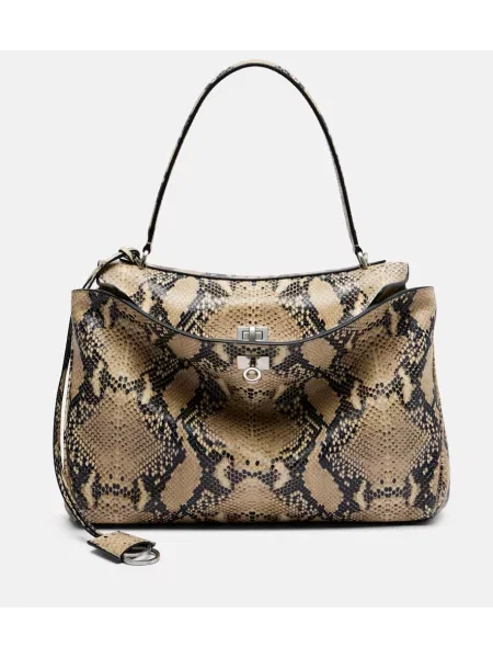 Kožna kožna torba Balenciaga bež