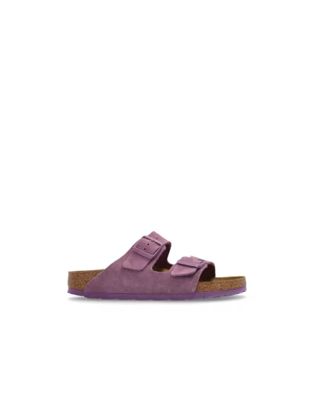Klapki Birkenstock zamszowe fioletowe