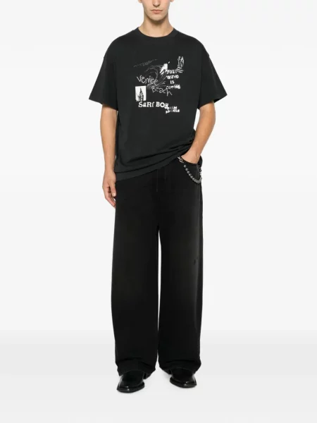 Tricou Palm Angels cu imagine negru