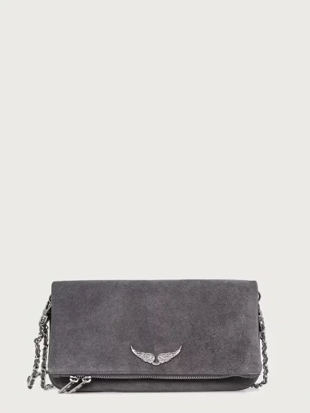 Zadig&Voltaire torebka crossbody zamszowa szara