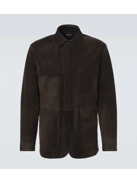 Usnjena jakna Zegna rjava