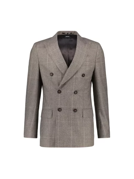 Boss Marynarka Garniturowa Huge Slim Fit braun brązowa