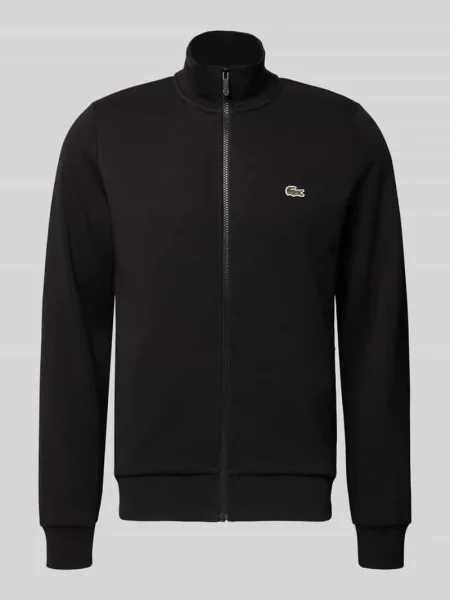 Bluza rozpinana o kroju regular fit z mieszanki bawełny Lacoste czarna